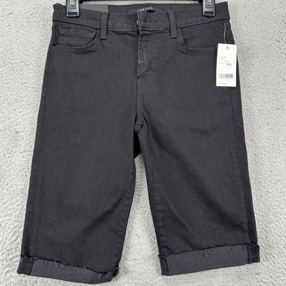 J Brand Mens Bermuda Jean Shorts 26 Black Slim Fit 5 Pocket Stretch Mid Rise New